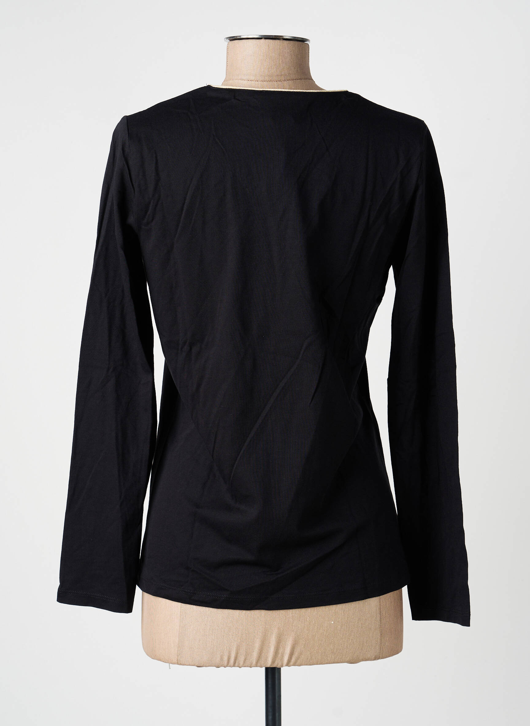 Top tissage jersey manches longues noir JULIE GUERLANDE femme