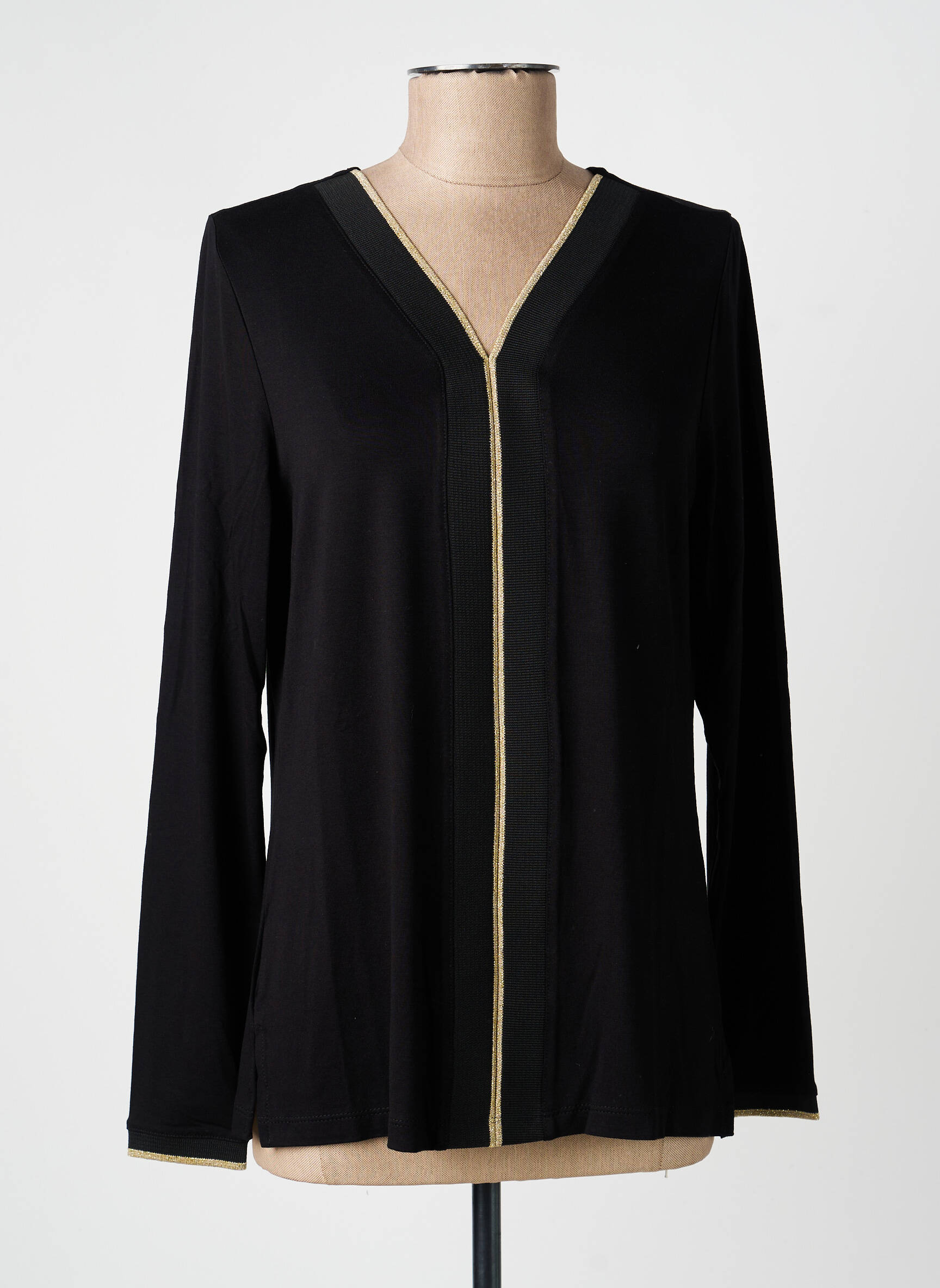 Top tissage jersey manches longues noir GREGORY PAT femme