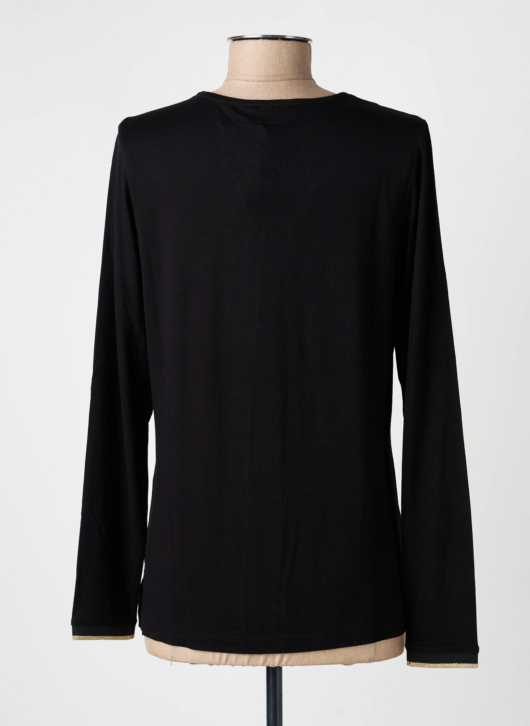 Top tissage jersey manches longues noir GREGORY PAT femme