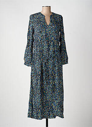 Robe longue manches longues manches longues bleu JULIE GUERLANDE femme