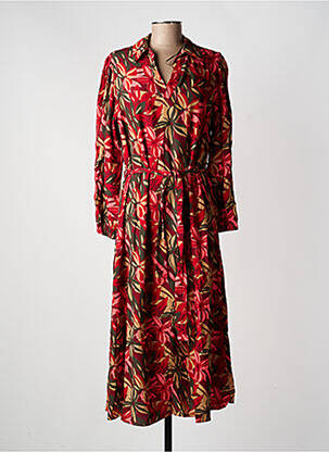 Robe longue manches longues manches longues rouge JULIE GUERLANDE femme