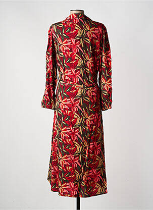 Robe longue manches longues manches longues rouge JULIE GUERLANDE femme