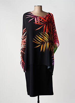 Robe mi-longue manches 3/4 manches 3/4 noir GREGORY PAT femme