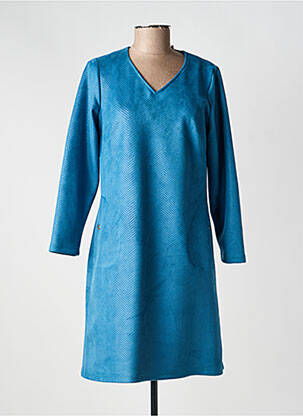 Robe courte coupe évasée manches longues violet GUY DUBOUIS femme