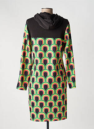 Robe mi-longue imprimé fantaisie manches longues noir MERI & ESCA femme