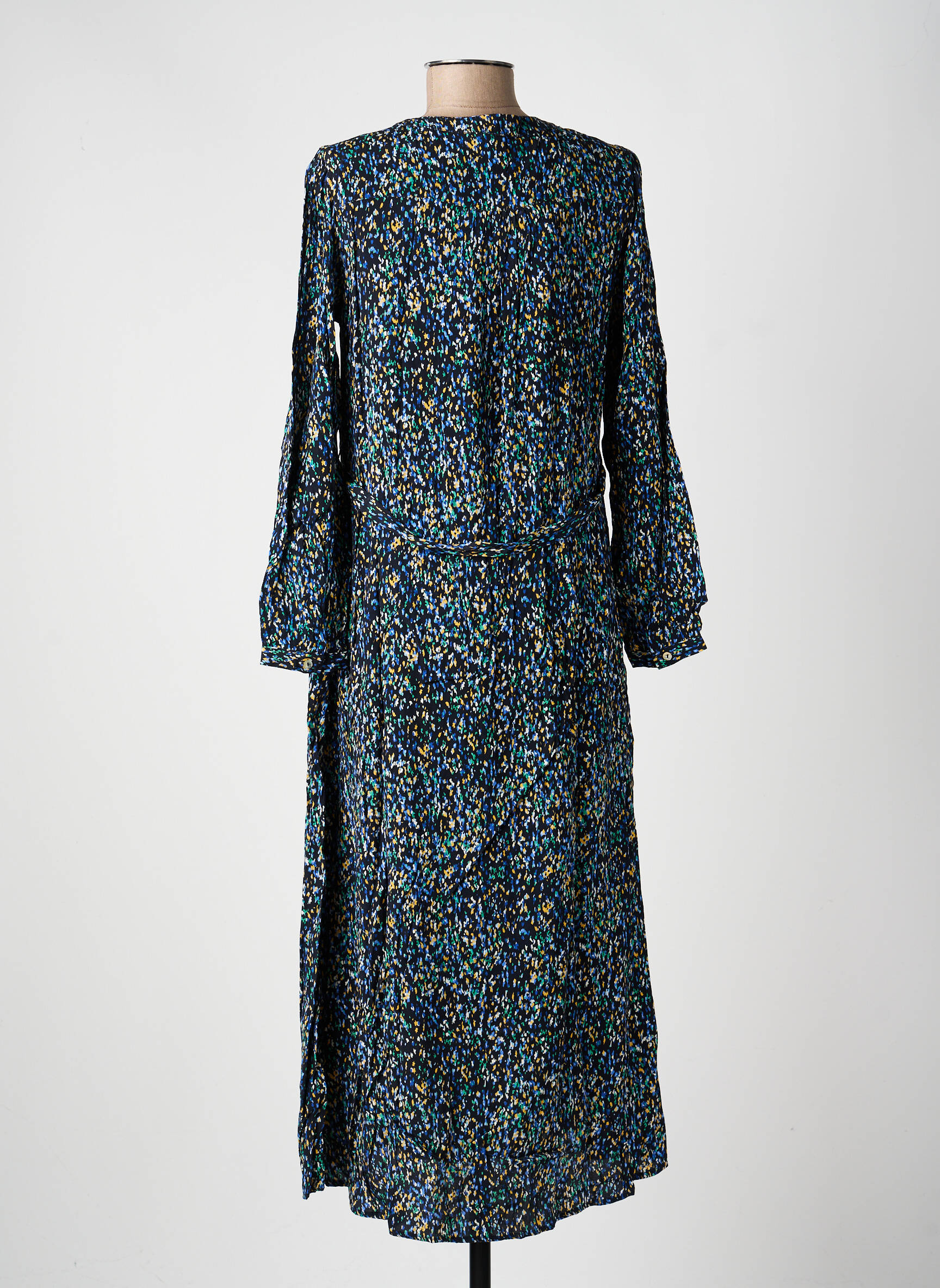 Robe longue manches longues manches longues bleu JULIE GUERLANDE femme