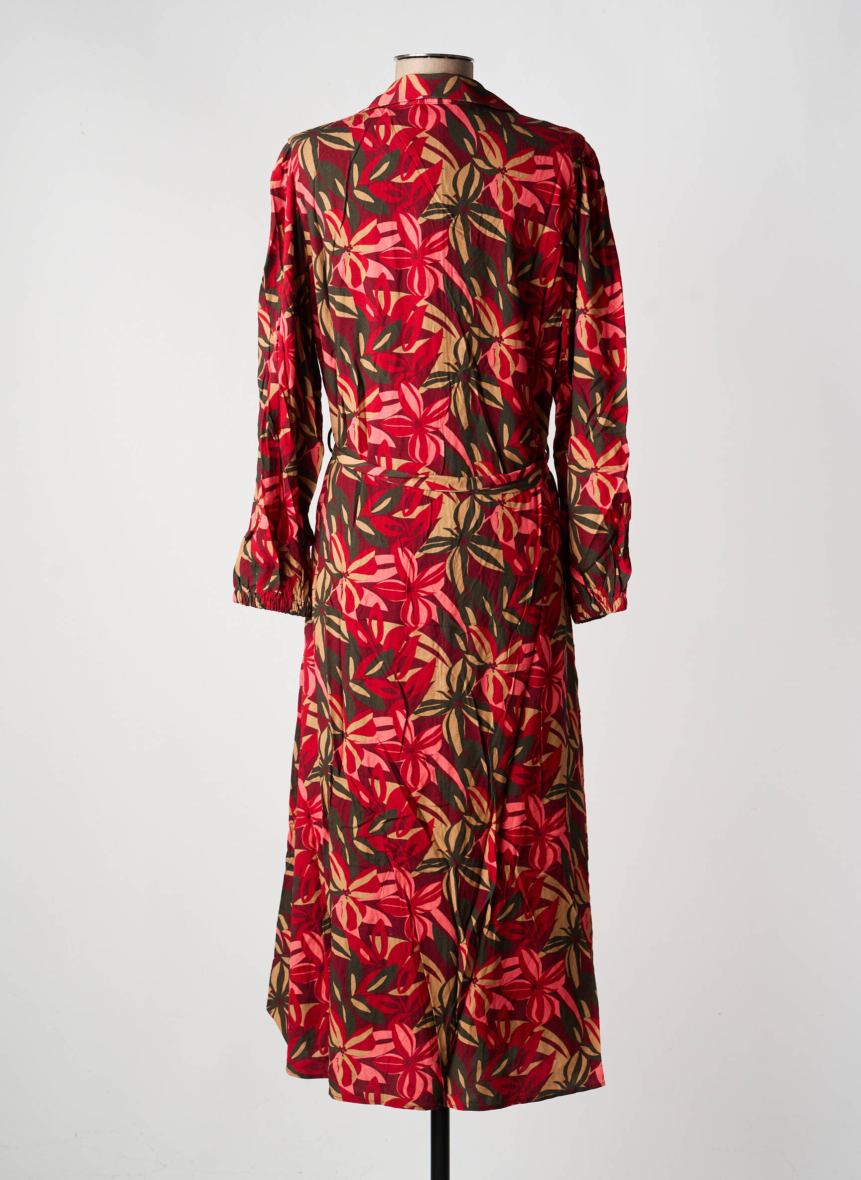 Robe longue manches longues manches longues rouge JULIE GUERLANDE femme