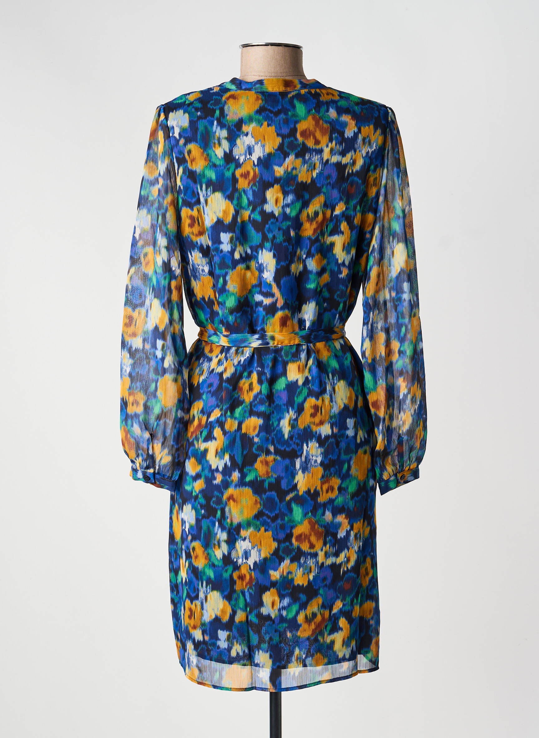 Robe courte manches longues manches longues bleu JULIE GUERLANDE femme