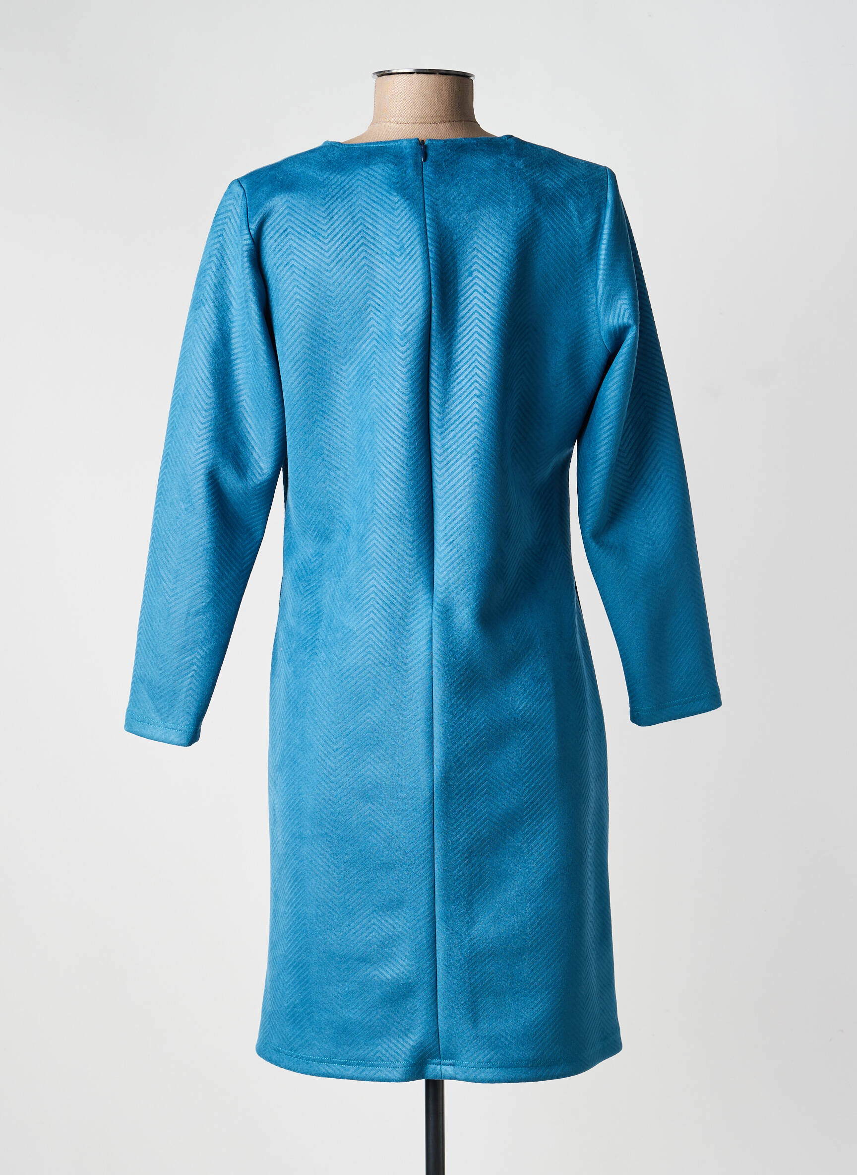 Robe courte coupe évasée manches longues violet GUY DUBOUIS femme