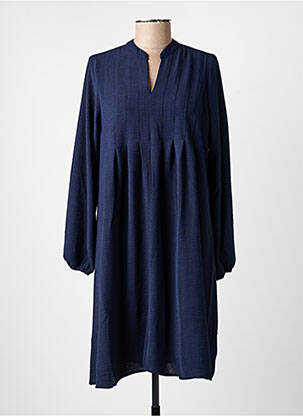 Robe courte coupe évasée manches longues bleu JULIE GUERLANDE femme