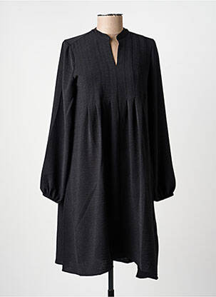 Robe courte coupe évasée manches longues noir JULIE GUERLANDE femme