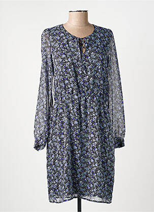 Robe courte coupe fluide manches longues bleu MERI & ESCA femme