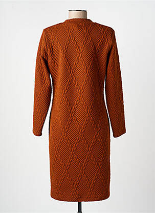 Robe mi-longue manches longues manches longues marron GUY DUBOUIS femme