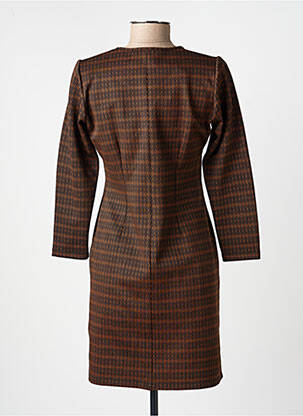 Robe courte manches longues manches longues marron GUY DUBOUIS femme
