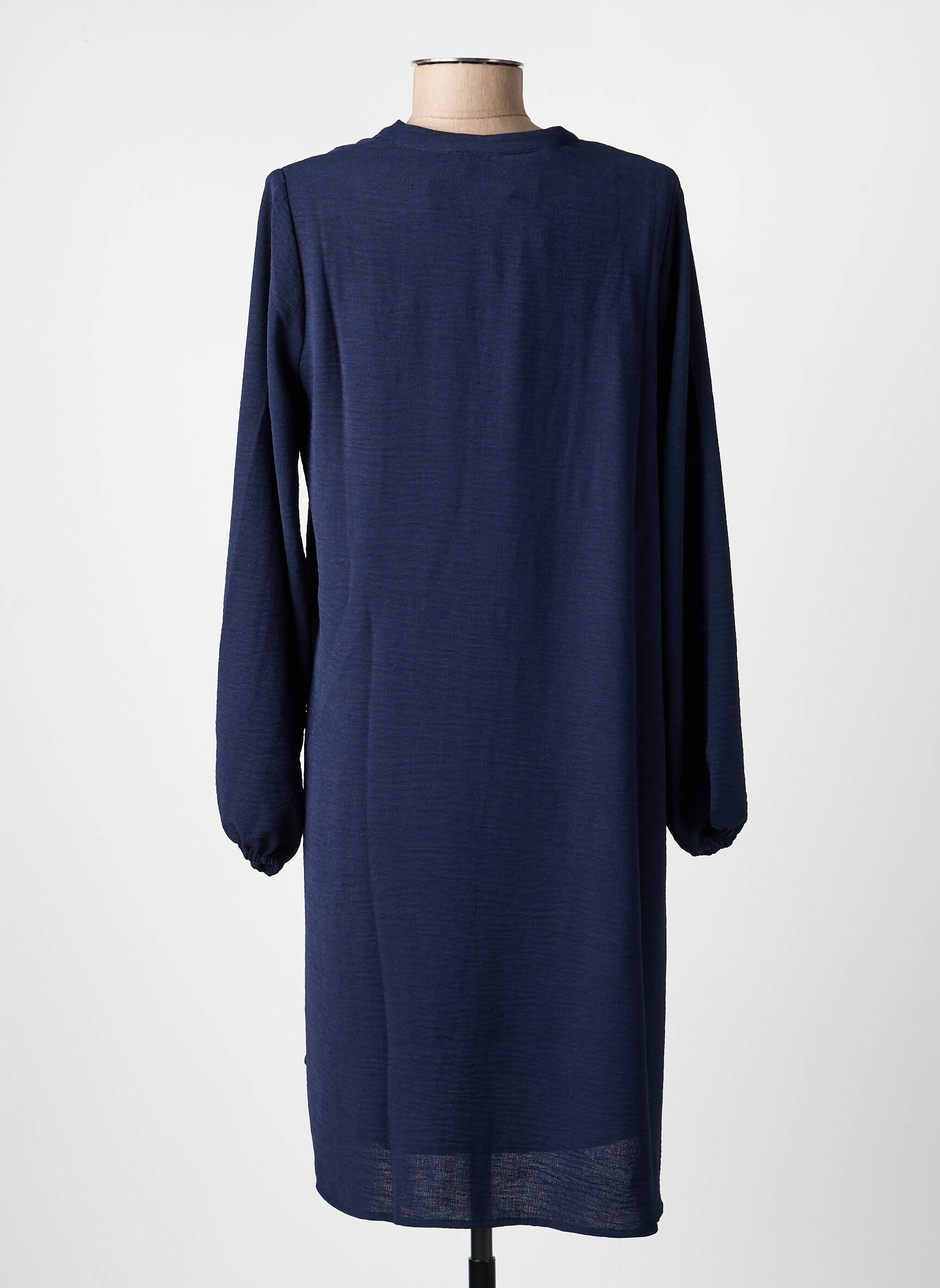 Robe courte coupe évasée manches longues bleu JULIE GUERLANDE femme