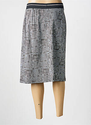 Jupe mi-longue stretch gris GUY DUBOUIS femme