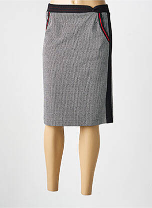 Jupe mi-longue stretch gris GUY DUBOUIS femme