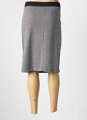 Jupe mi-longue stretch gris GUY DUBOUIS femme