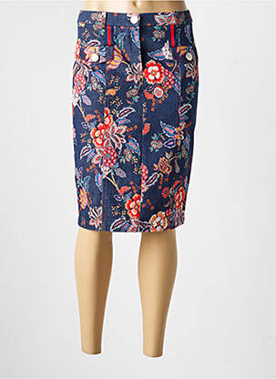 Jupe mi-longue stretch bleu MERI & ESCA femme