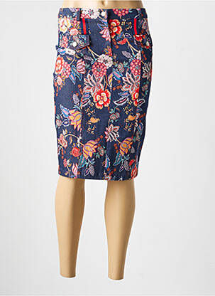 Jupe mi-longue stretch bleu MERI & ESCA femme
