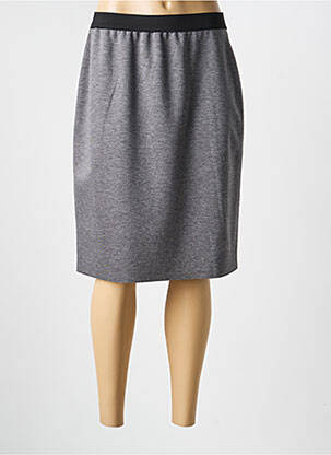 Jupe mi-longue stretch gris GUY DUBOUIS femme