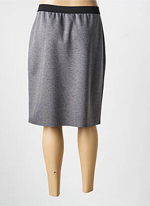 Jupe mi-longue stretch gris GUY DUBOUIS femme