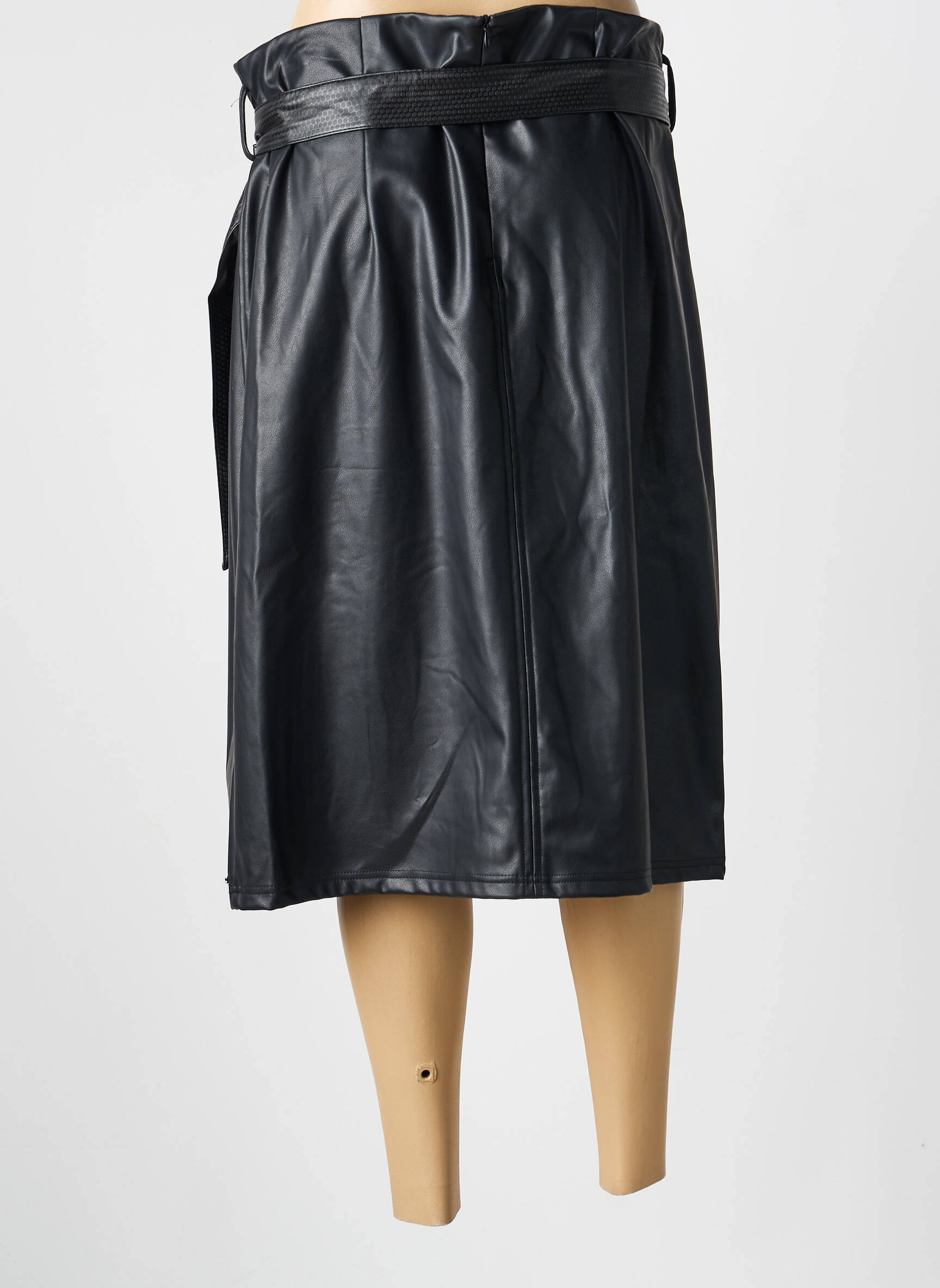 Jupe mi-longue stretch noir FRED SABATIER femme