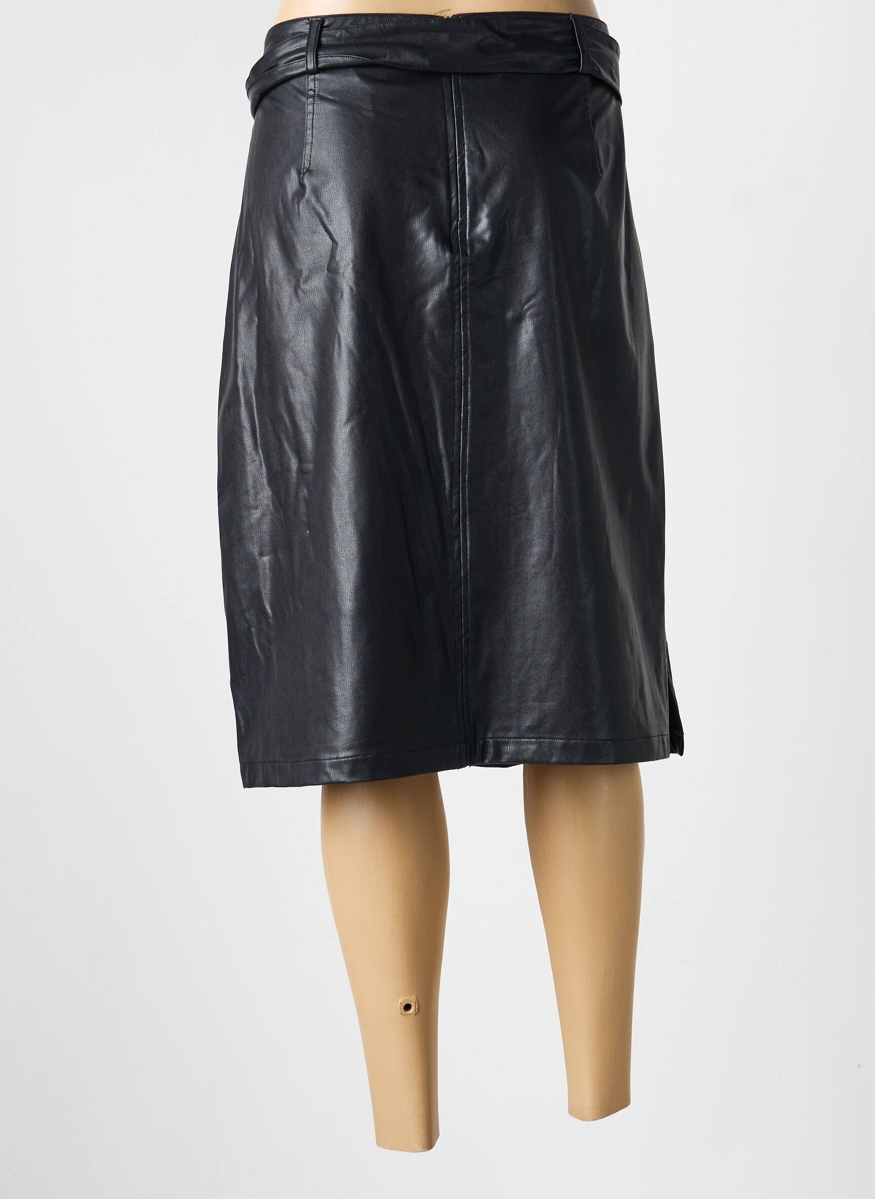 Jupe mi-longue stretch noir FRED SABATIER femme