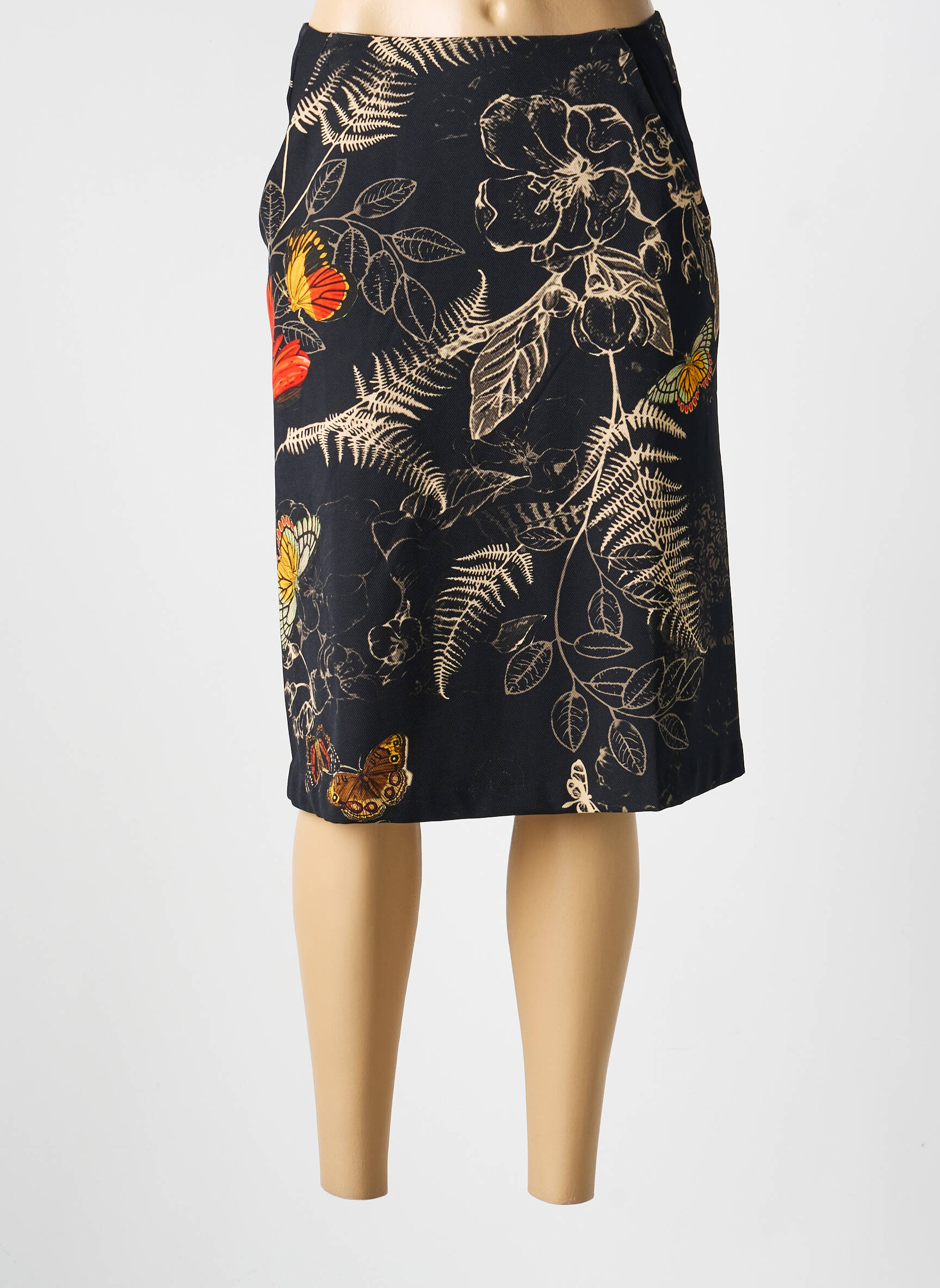 Jupe mi-longue stretch noir VOODOO femme
