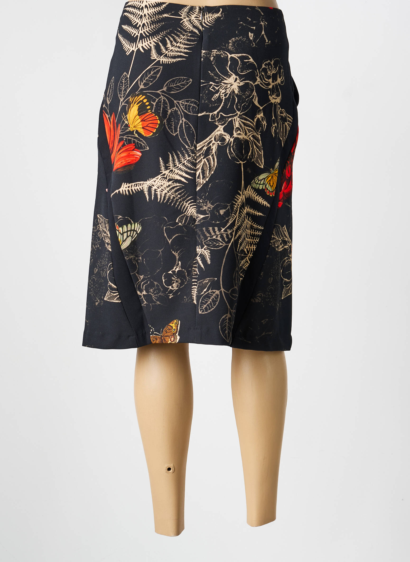 Jupe mi-longue stretch noir VOODOO femme