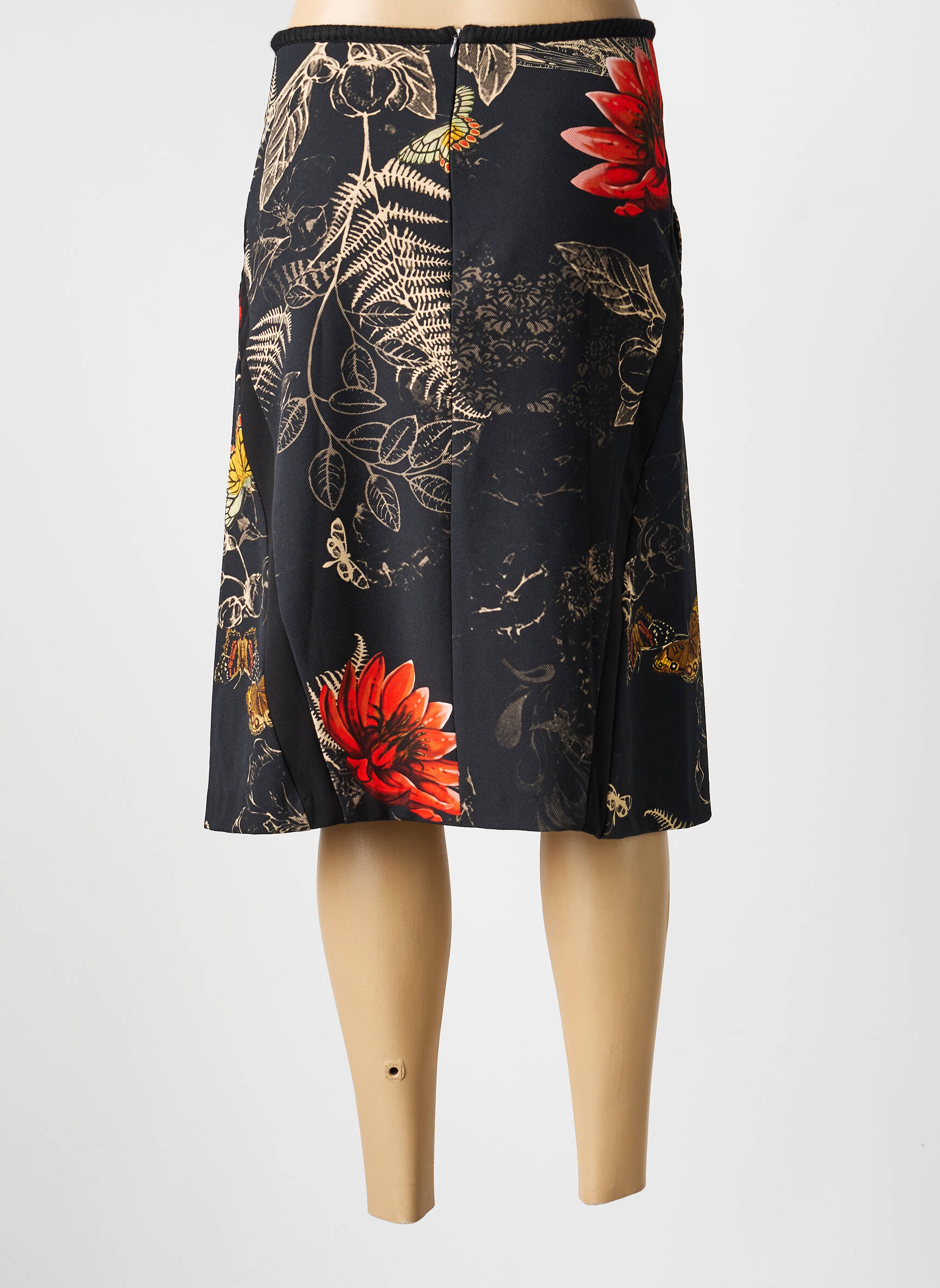 Jupe mi-longue stretch noir VOODOO femme