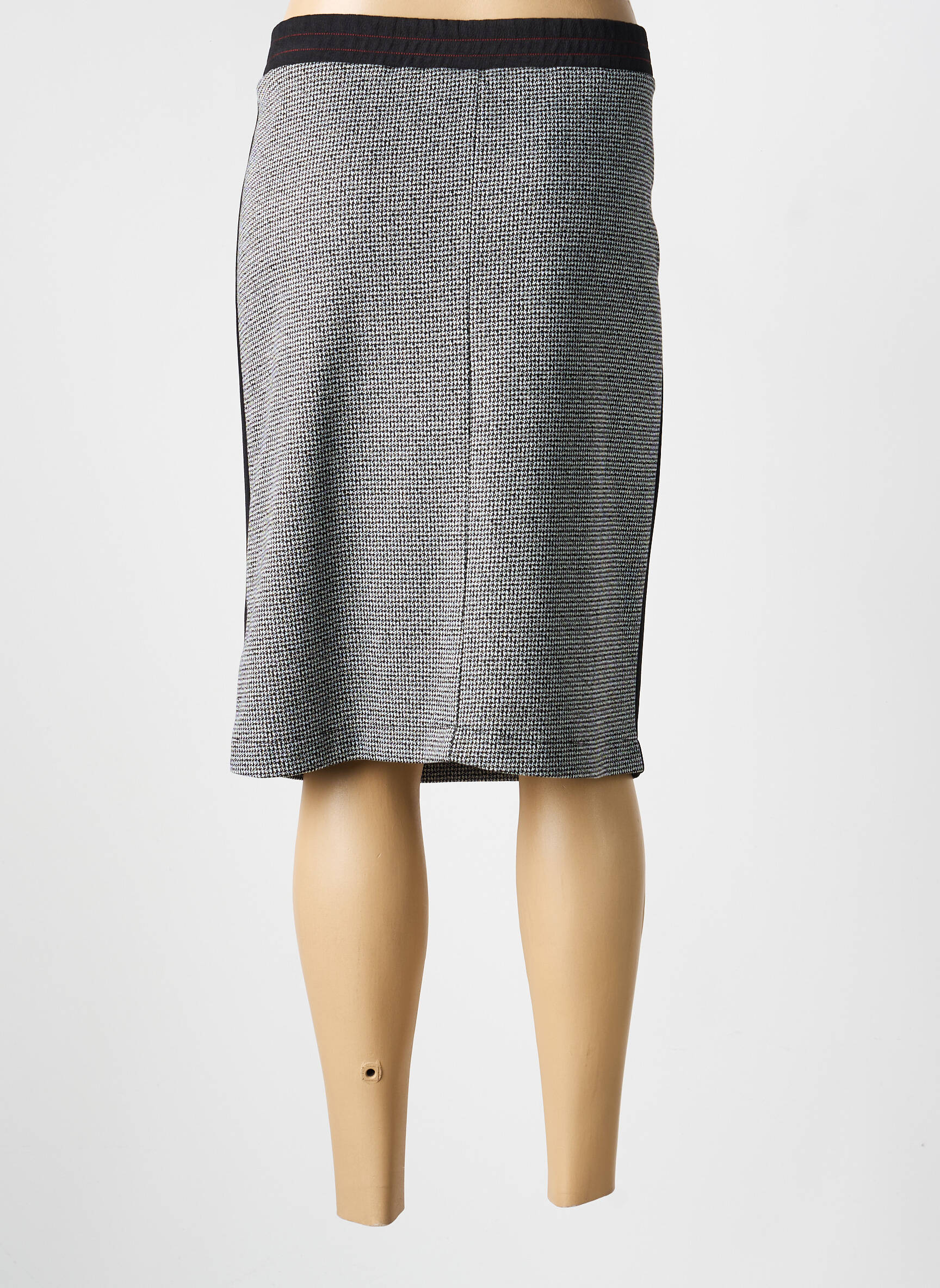Jupe mi-longue stretch gris GUY DUBOUIS femme