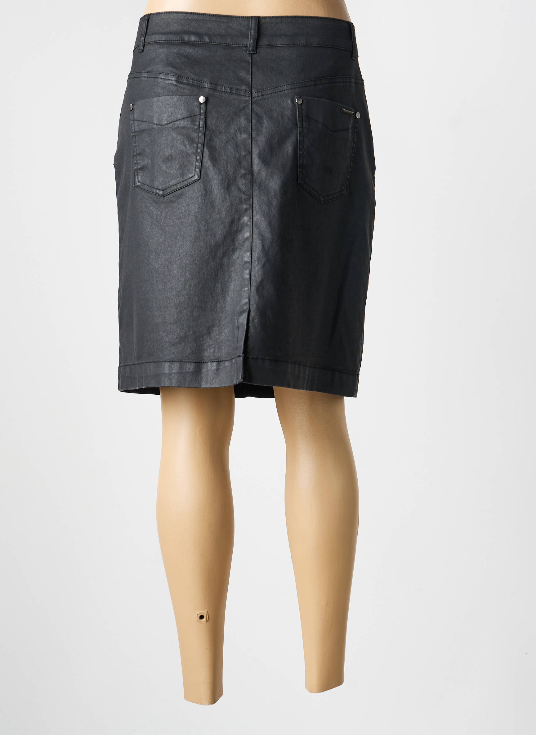 Jupe mi-longue stretch noir VOODOO femme