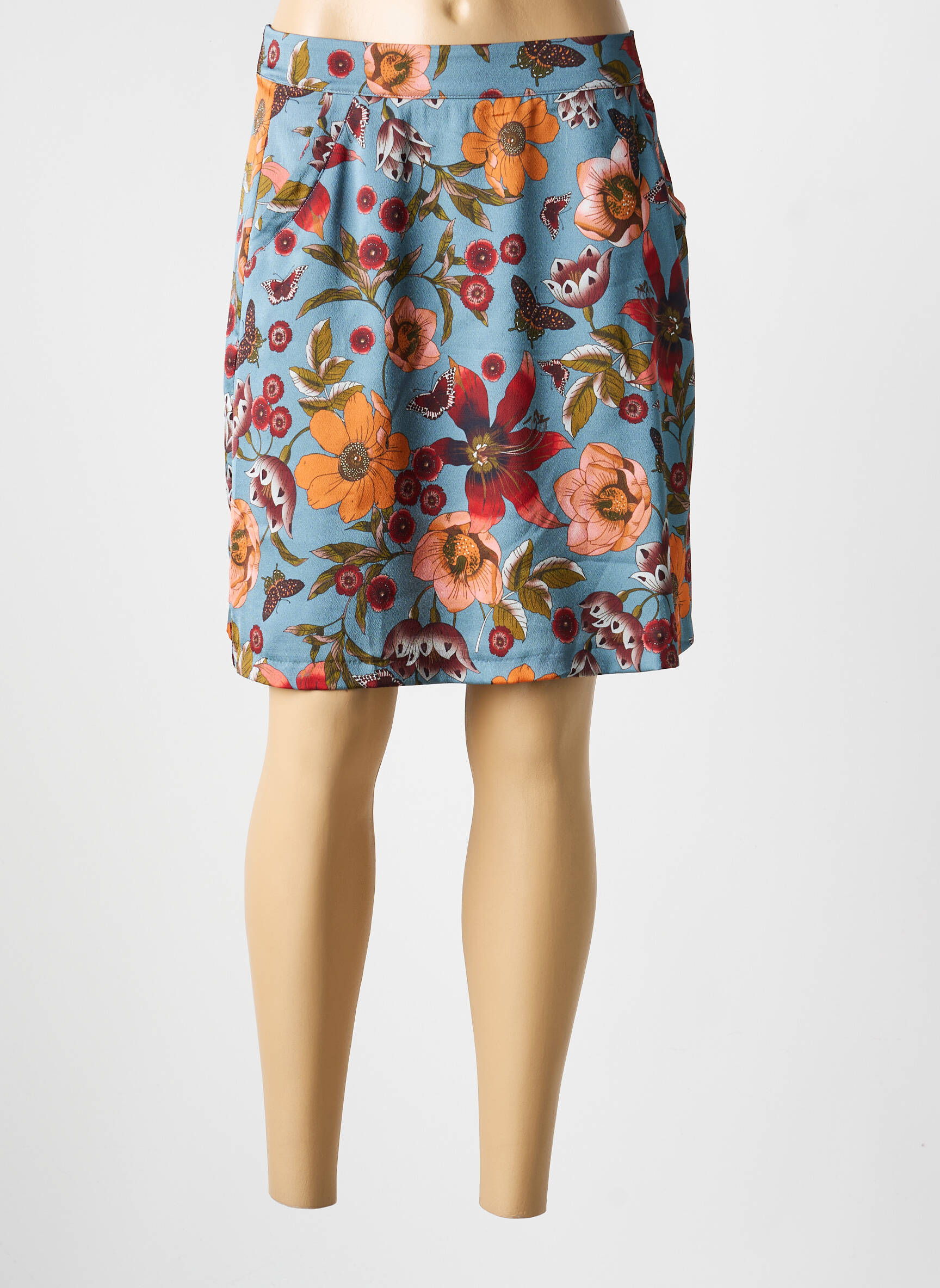 Jupe courte poches bleu VOODOO femme