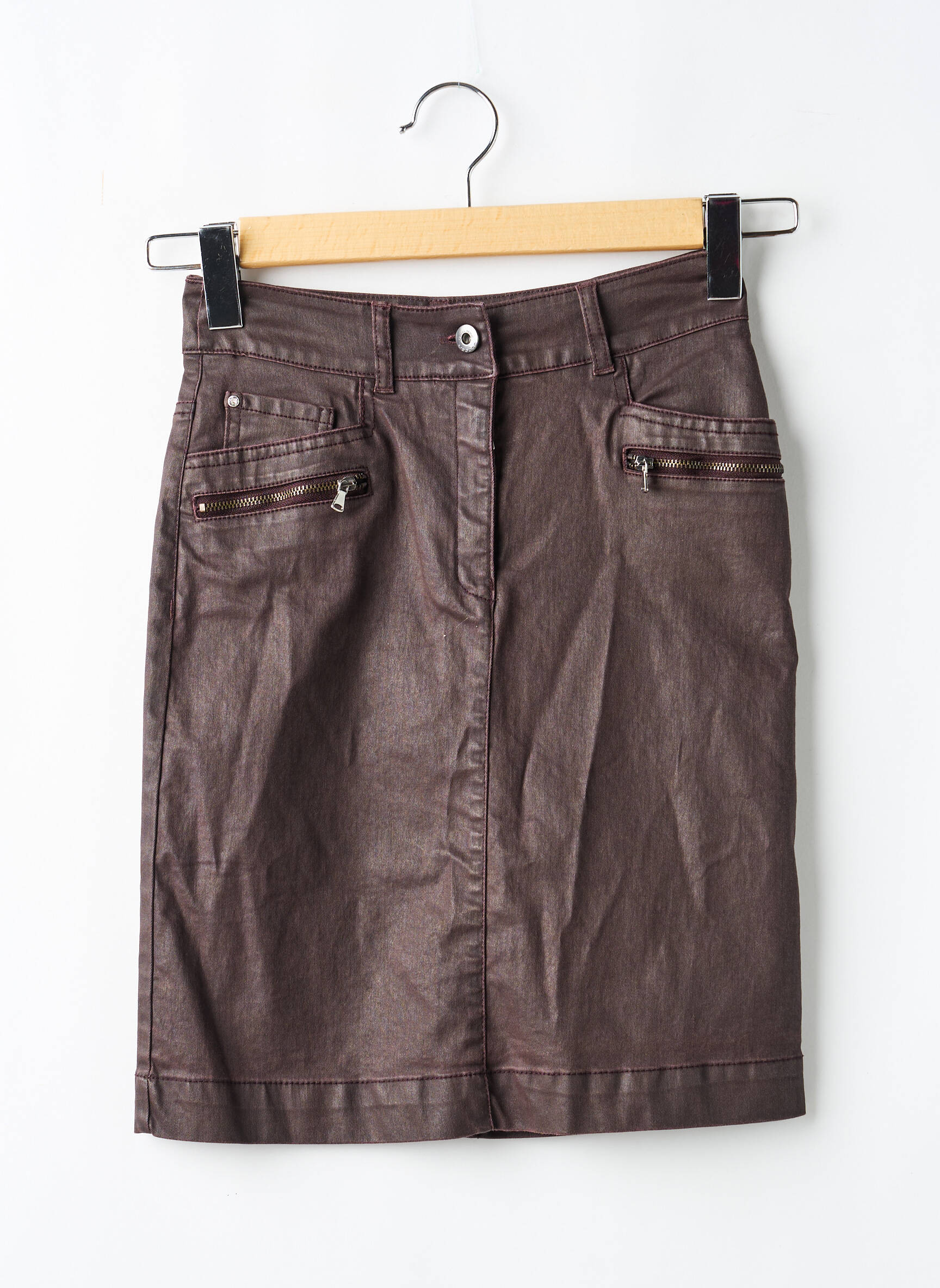 Jupe courte poches marron VOODOO femme