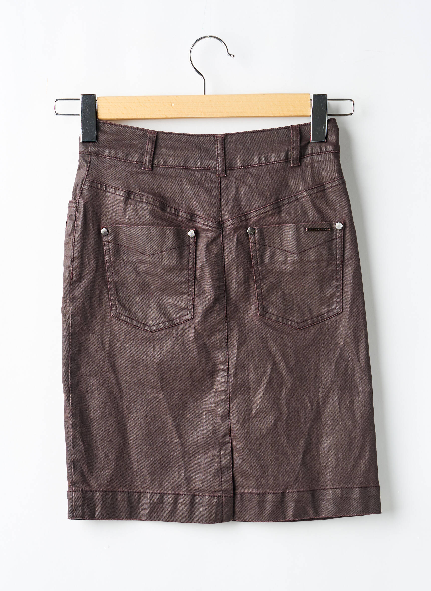 Jupe courte poches marron VOODOO femme