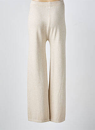 Pantalon droit stretch taille normale beige COULEURS DU TEMPS femme