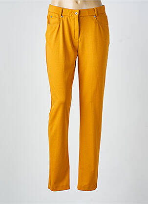 Pantalon slim tissage popeline taille normale jaune GUY DUBOUIS femme