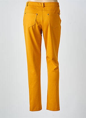 Pantalon slim tissage popeline taille normale jaune GUY DUBOUIS femme