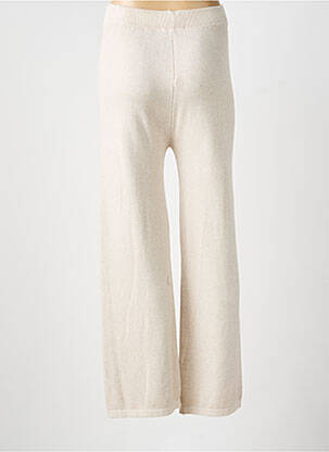 Pantalon droit stretch taille normale beige COULEURS DU TEMPS femme