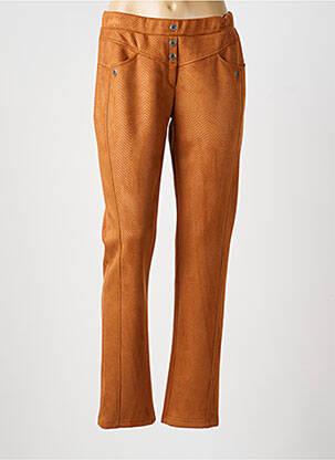 Pantalon slim taille élastique taille normale marron GUY DUBOUIS femme