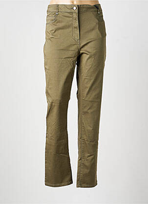 Jeans coupe slim stretch taille normale vert JULIE GUERLANDE femme
