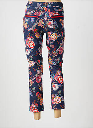 Pantalon 7/8 fermeture zippée sous rabat boutonné taille normale bleu MERI & ESCA femme