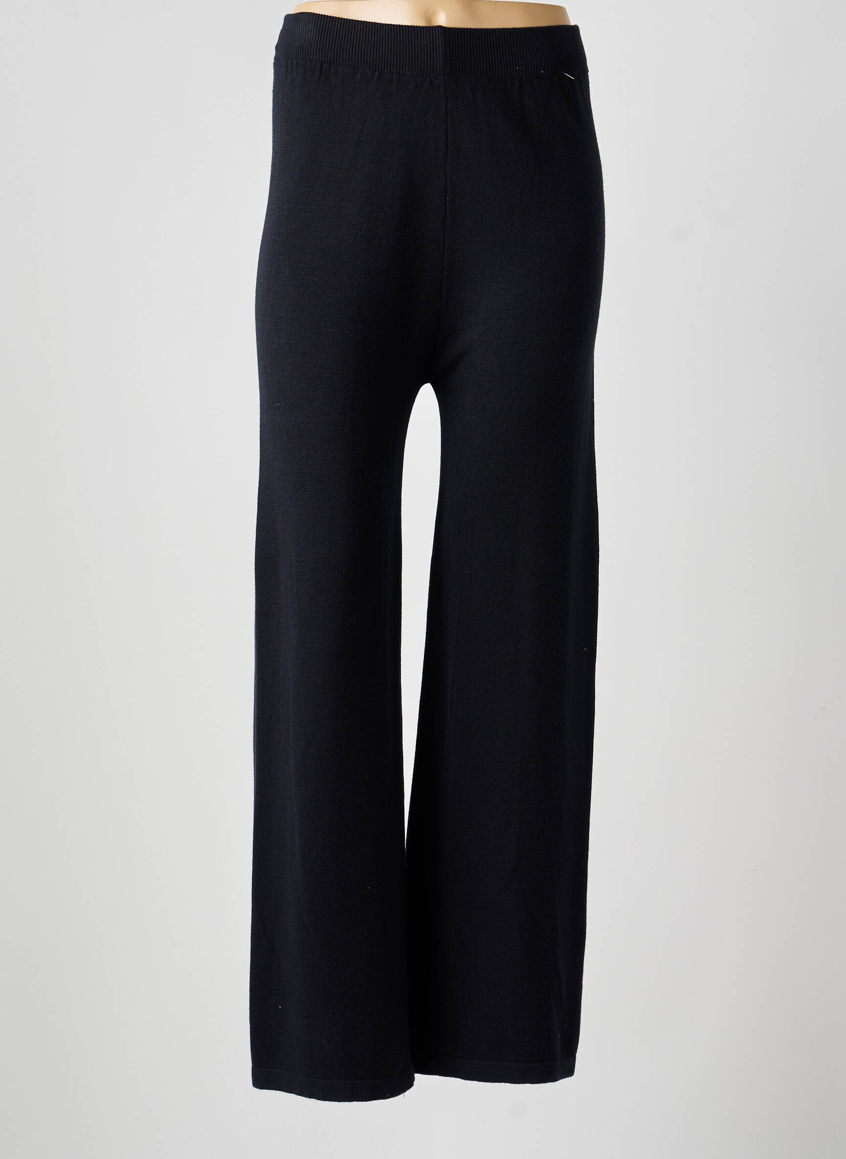 Pantalon droit stretch taille normale noir COULEURS DU TEMPS femme