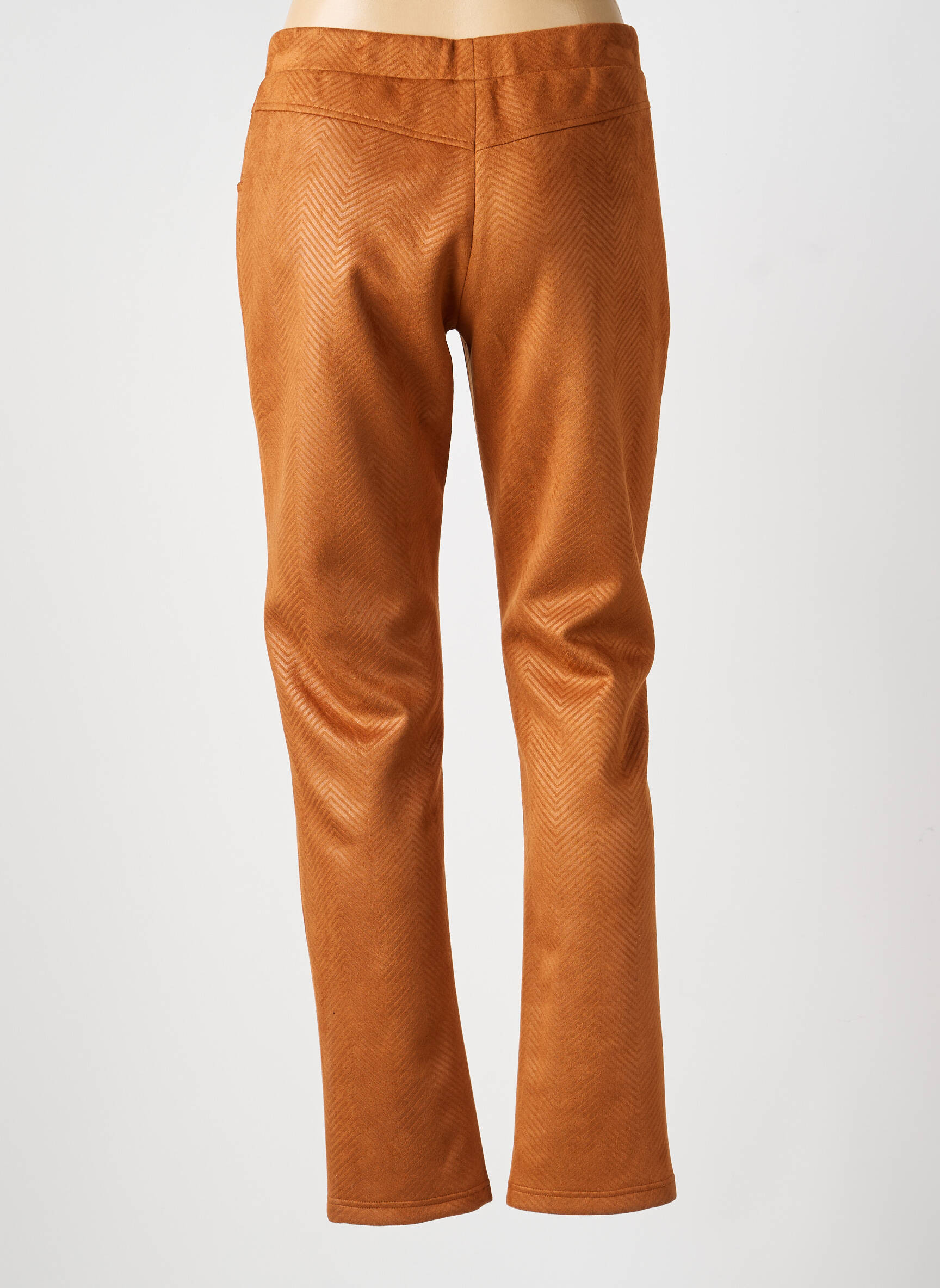 Pantalon slim taille élastique taille normale marron GUY DUBOUIS femme