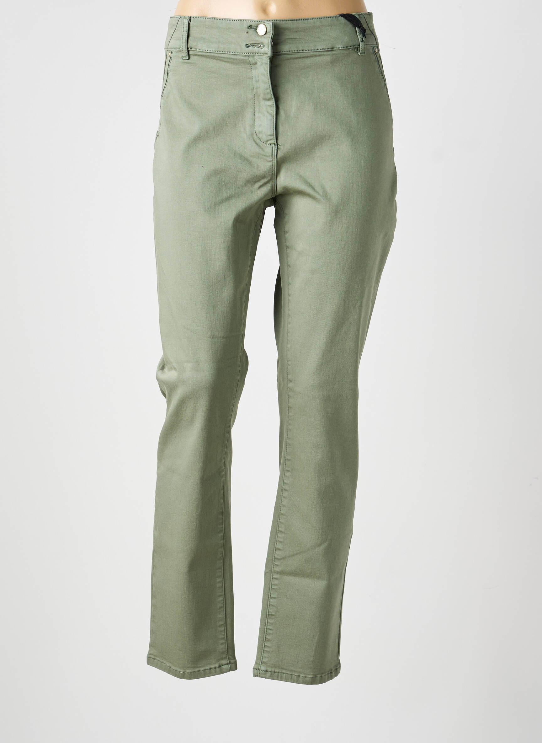 Pantalon slim stretch taille normale vert JULIE GUERLANDE femme