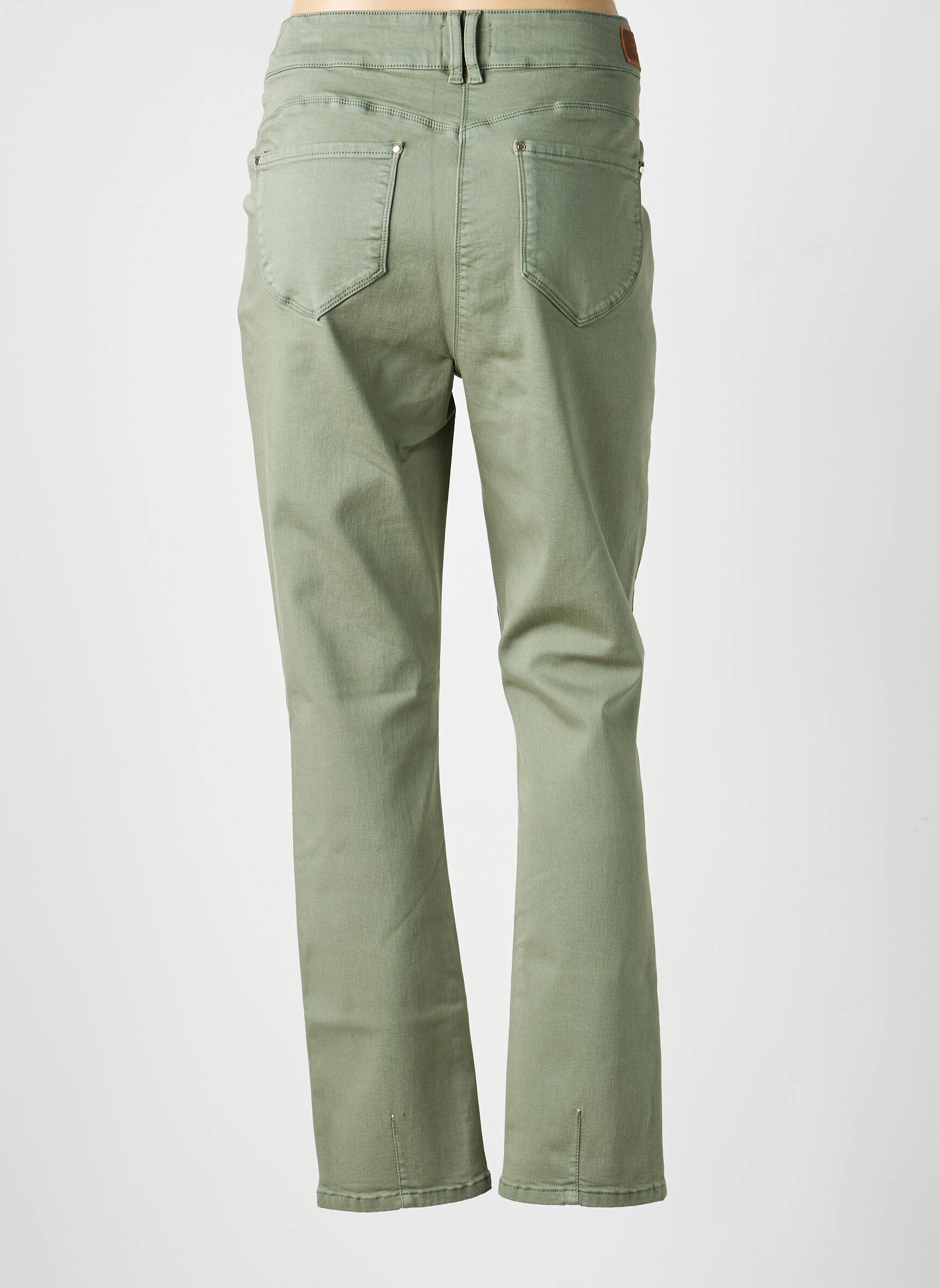 Pantalon slim stretch taille normale vert JULIE GUERLANDE femme