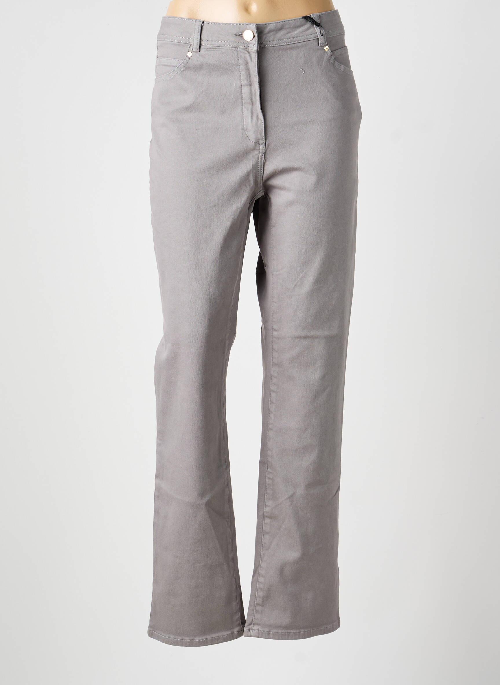 Jeans coupe droite taille normale taille normale gris JULIE GUERLANDE femme