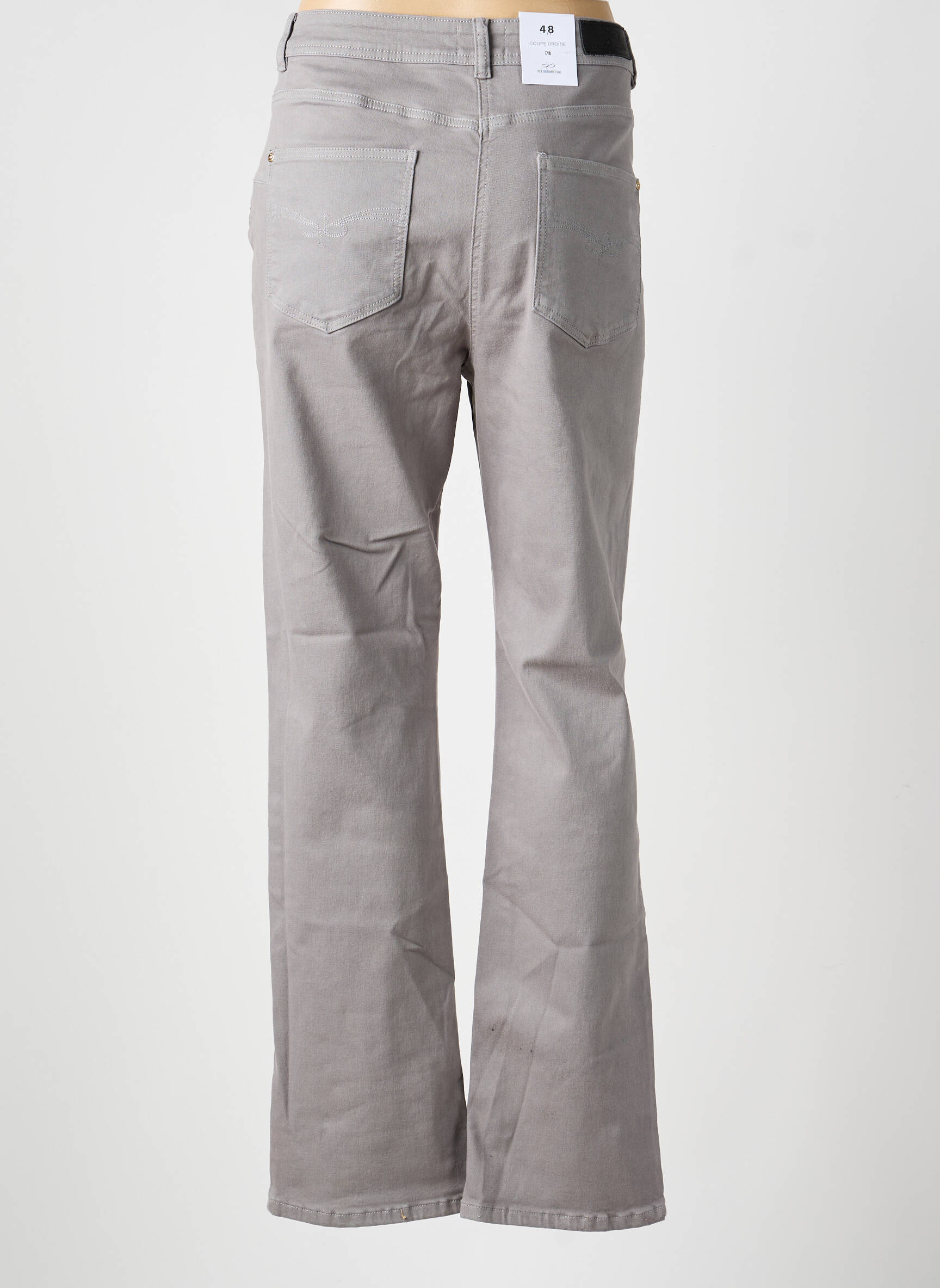 Jeans coupe droite taille normale taille normale gris JULIE GUERLANDE femme