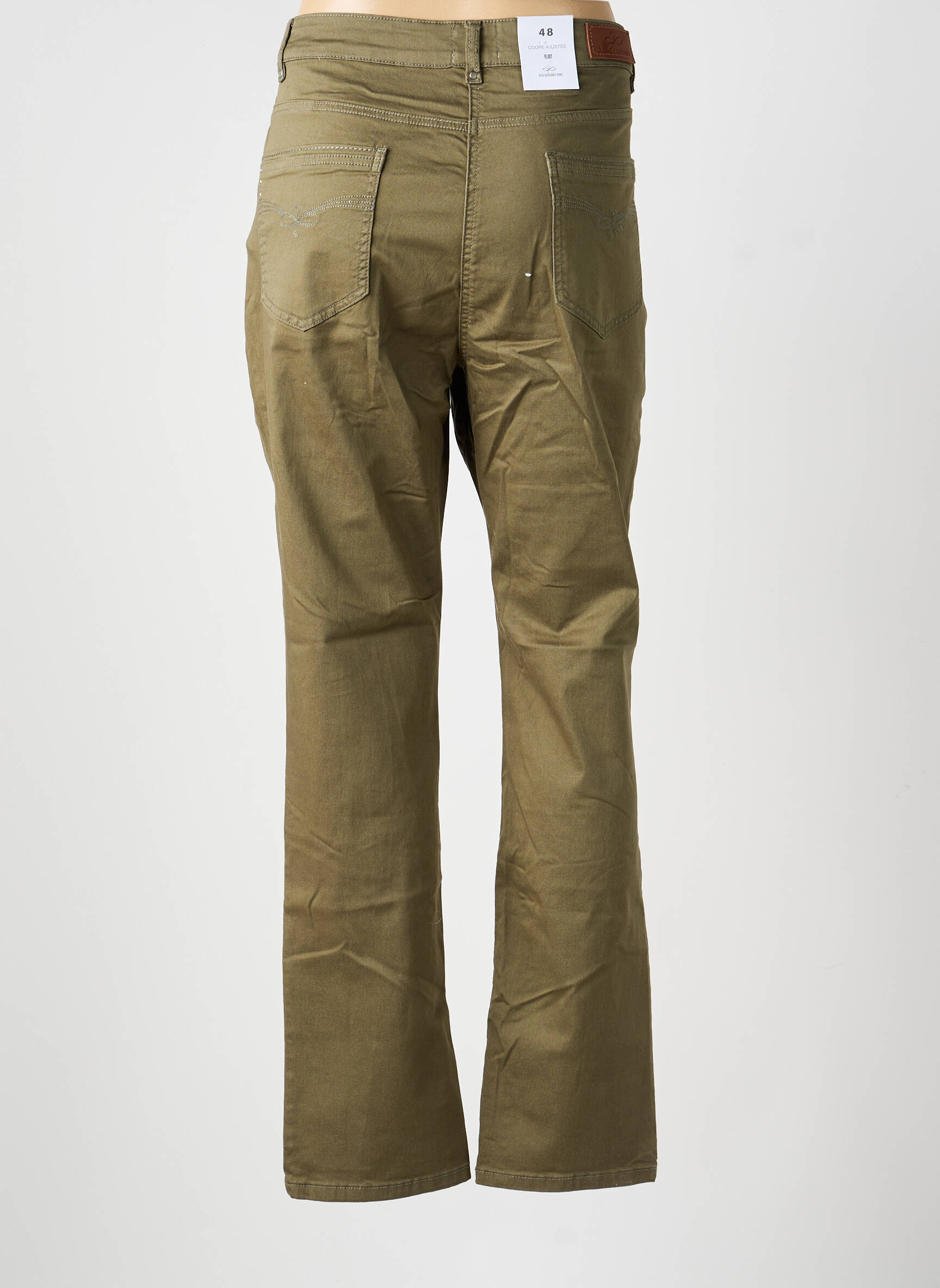 Jeans coupe slim stretch taille normale vert JULIE GUERLANDE femme